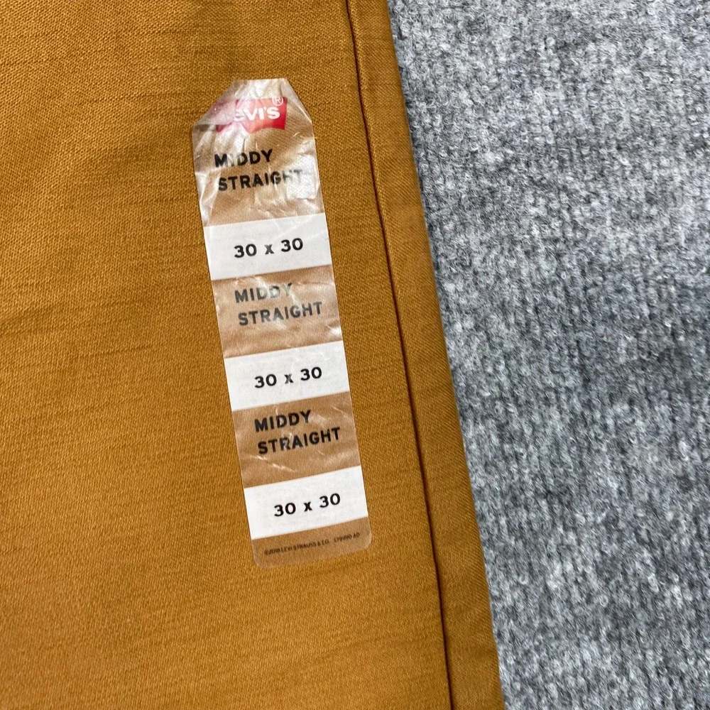 Levis Middy Straight Pants Mens 30x30 Brown Tobacco Mid Rise A46900384 NEW